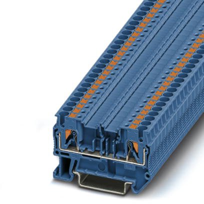 Phoenix Contact Feed-Through Terminal Block; PTC 2.5-MTD BU ; 10A; 300V; 1-Level; #24 - #12; Push-In Connection; Blue